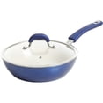 thumbnail image 5 of Kenmore Arlington Nonstick Ceramic Coated Forged Aluminum Induction Cookware, 12-Piece Set, Metallic Blue, 5 of 12