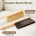 thumbnail image 2 of 2 Pieces Woooden Dust Brush Hand Broom, Bench Brushes with Soft Bristles, Handle Horse Hair Brushes for Counter Car Sofa Bed Fireplace Household Cleaning Woodworking (Brown), 2 of 7