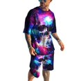 thumbnail image 2 of Chándal de hombre, camiseta de manga corta, pantalones de playa, camiseta con estampado digital 3D de calavera punk para hombre, pantalones cortos deportivos casuales de manga corta, 2 of 5