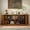 Brown+Gold + MDF, variant on ChenyueFurn 63" Buffet Sideboard, Fluted Panel, Faux Marble Top, Gold Trim Storage Cabinet for Home,Brown