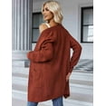 thumbnail image 4 of Zeagoo Women's 2025 Fall Long Batwing Sleeve Open Front Chunky Knit Cardigan Sweater, 4 of 6