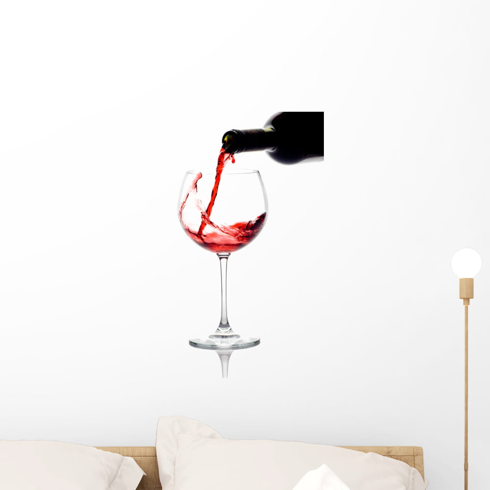 Wallmonkeys Moving 18 in H x 12 in W Motion Blur Red Wine Glass Wall Decal Peel and Stick Graphic WM7512 