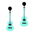 thumbnail image 4 of 1 Paire Forme de Guitare Boucles d'Oreilles Hip Hop Boucles d'Oreilles Femmes Bijoux, 4 of 8