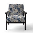 thumbnail image 4 of Designart "Moody Ethereal Shadows I" Blue Floral Upholstered Accent Chair - Cottage Arm Chair For Living Room, 4 of 5