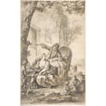 thumbnail image 3 of Louis Joseph Watteau 16x24 Black Modern Framed Museum Art Print Titled - Young Father Distressed by His Growing Family (18th Century), 3 of 5
