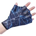 thumbnail image 2 of Guante acuático para adultos, guantes de natación palmeados con dedos abiertos, pala de entrenamiento acuático de nailon elástico, guante de natación ajustable, 2 of 5