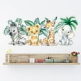 thumbnail image 2 of 36.2 x 15.5 Inch Watercolor Jungle Animal Wall Decals - Forest Safari Elephant Lion Monkey Stickers for Baby Nursery, Playroom, Bedroom, Classroom, Kindergarten Decor, 2 of 6