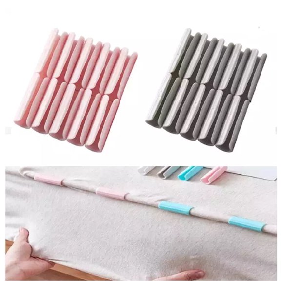 Bed Sheet Grippers 24 Pack, Plastic Fastener Clips for Sheets, Mattress Covers and Bedding, Snug Wrinkle Free Bed Sheet Holder Set TIKA