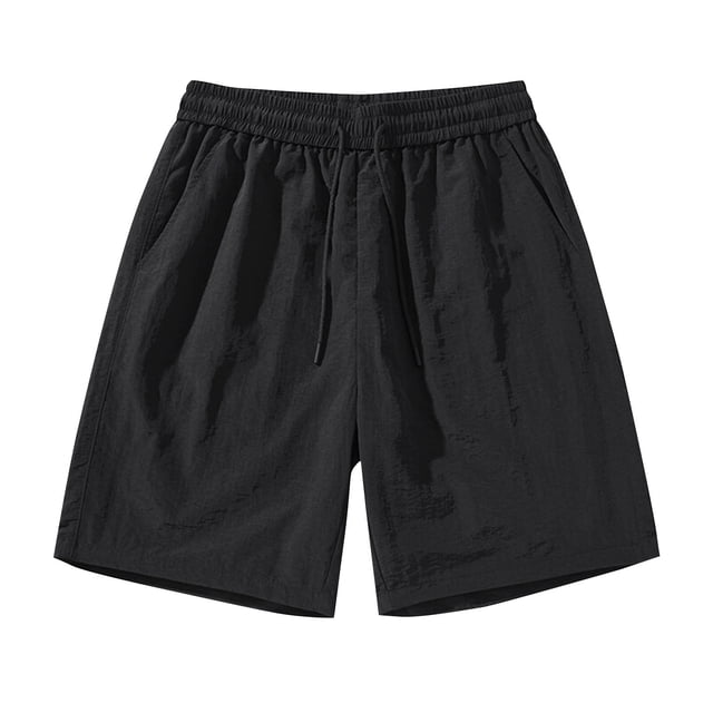 Pantalones Cortos Casuales de Color Sólido Quinto Pantalones, Sueltos Delgados Pantalones de Playa de Piernas Rectas de Tamaño Grande
