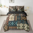 thumbnail image 3 of Manfei Vintage Hippie Aztec 7-Piece Twin Bedding Sets for Man, Brown Western Triangle Bedding Comforter Set, Rustic Farmhouse Patchwork Reversible Sheet Sets, Breathable Home Decor, 3 of 8