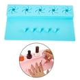 thumbnail image 1 of Práctico soporte para pulir uñas, herramienta de maquillaje, fácil de usar, bandeja de silicona para dedos, soporte duradero para uñas para el hogar, Azul Yinane Titular de esmalte de uñas, 1 of 8
