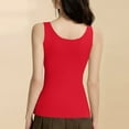 thumbnail image 6 of Einccm Womens Built-in Bra Thermal Tank Top Heated Warm Camisole Round Neck Fitted Undershirt with Chest Padding Soft Breathable Winter Base Layer for Casual Daily Wear, 6 of 7