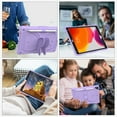 thumbnail image 6 of Kids Case for iPad mini 6th Generation, Heavy Duty Hybrid Rugged Stand Protective Shockproof Cover with Shoulder Strap, Purple, 6 of 7