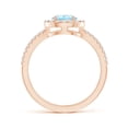 thumbnail image 2 of ANGARA Natural Pear Aquamarine and Diamond Halo Split Shank Ring in 14K Rose Gold for Women (Size-8x6mm) | March Birthstone, Birthday, Anniversary, Jewelry Gift for Women | Natural Aquamarine Ring, 2 of 9