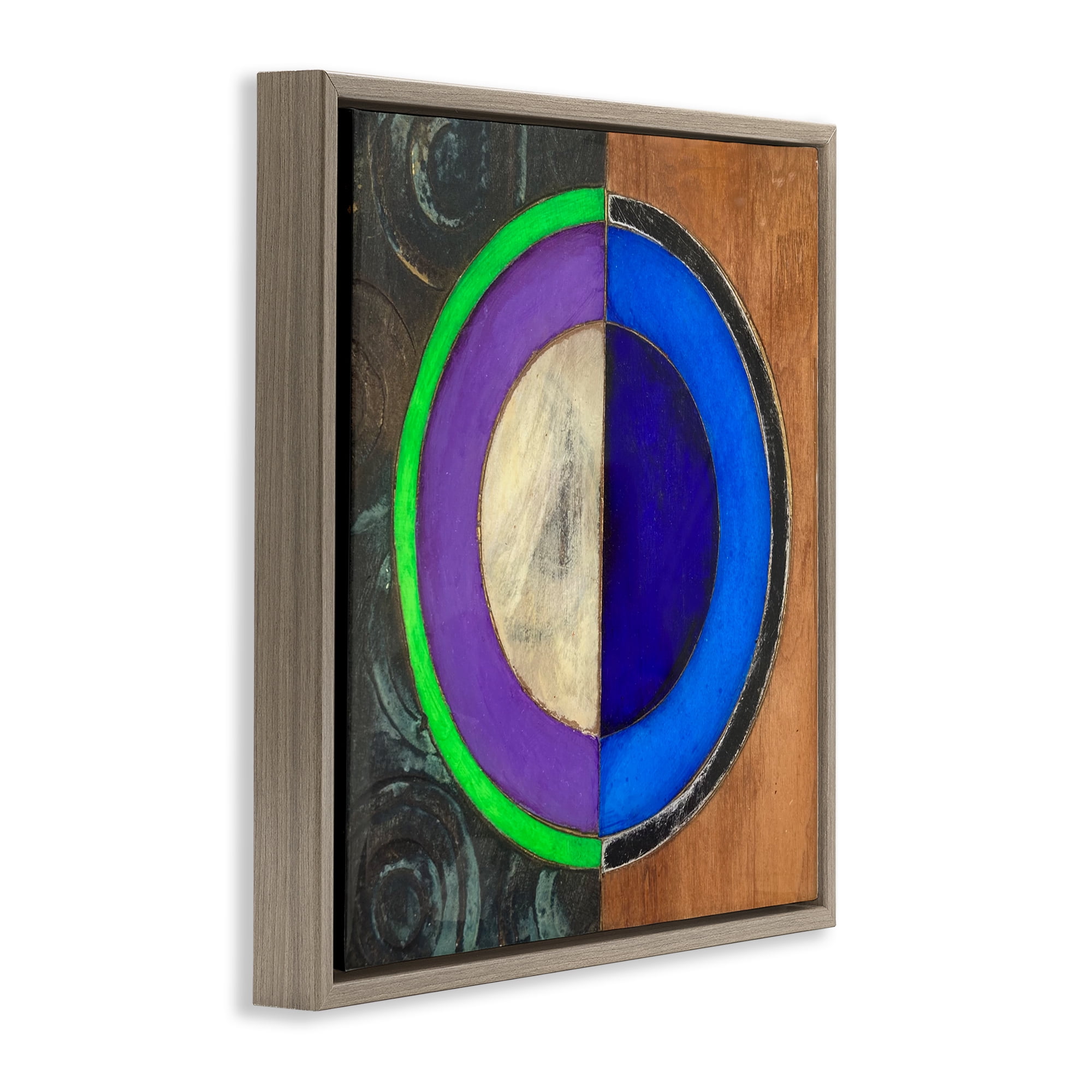 Stupell Industries Rustic Circular Balance Brown Framed Floater Canvas Wall Art, design by Matthew Finger
