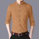 thumbnail image 4 of pstuiky Camisas de manga larga abrigadas para hombre, Camisa informal de manga larga con solapa y botones en color liso para hombre, estilo ejecutivo. salir tops xxl, 4 of 6