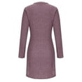 thumbnail image 5 of Felirenzacia Women’s Long Sleeve Midi Sweater Dress, Round Neck Ribbed Textured Fabric Fitted Dress, Elegant Party and Office Wear, 5 of 8