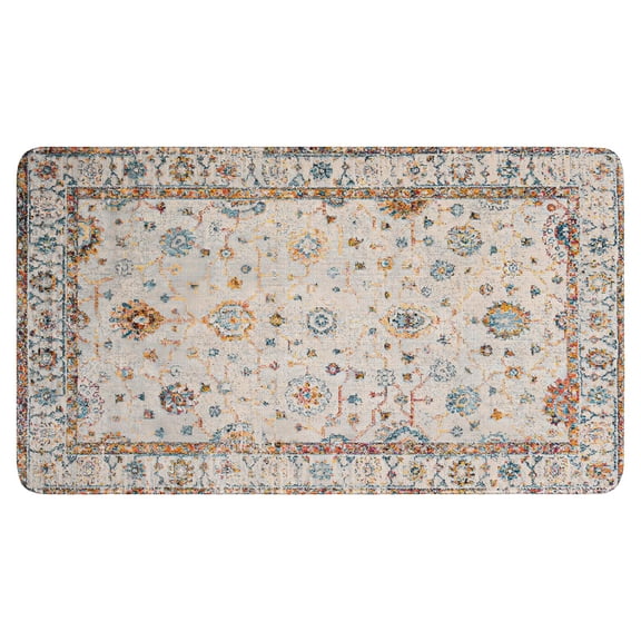 Bohemian Light Blue Carpet Pattern Linen National Design Farmhouse Door Mat 30 X 17 Inch Welcome Doormat Indoor Outdoor Entrance Floor Mat Non Slip Spring Summer Decor Rubber Mats