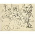 thumbnail image 2 of Achille Devéria 14x12 Gold Ornate Wood Frame and Double Matted Museum Art Print Titled - Study (1839-42), 2 of 4