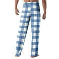 thumbnail image 3 of Zimjoy Mens Pajama Pants Comfy Elastic Waist Plaid Sleep Pant Casual Drawstring Warm Fleece Pajama Pants Soft Loose Sleep Pant Christmas Pajama Bottoms with Pockets, Blue S, 3 of 6