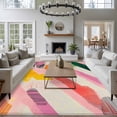 thumbnail image 3 of 6'x9' Area Rugs, Striped Color Block Indoor Outdoor Area Rug for Living Room Bedroom, Abstract Minimalist Contemporary Washable Bathroom Rugs Kitchen Floor Carpet Mats Home Decor Aesthetic, 3 of 8