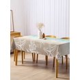thumbnail image 3 of Green Ombre Coastal Rectangle Tablecloth, Sea Nautical Summer Beach Starfish Coral Waterproof & StainResistant Tablecloth, Washable Oil-proof Table Cover for Dining/Party/Wedding/Buffet 54x108 In, 3 of 9
