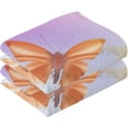 thumbnail image 2 of Coolnut Butterfly Cotton Hand Towels, Set of 2 Absorbent Bath Towel Decorative Fingertip Towels for Bathroom Gym Spa Hotel Beach Swimming Pool,16"x28", 2 of 6