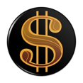 thumbnail image 1 of Dollar Sign Symbol Pinback Button Pin, 1 of 4