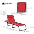 thumbnail image 2 of Wine Red Folding Chaise Lounge - Adjustable Outdoor Lounger for Patio, Beach & Camping | Steel Frame, Breathable Mesh, 74" L, 2 of 7