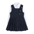 thumbnail image 4 of Likimi Children Girls Outfit Set Long Sleeve Solid Color Lapel Tops With Pleated Skirts Fashionable Clothes Set Size 7-8 Years, 4 of 7