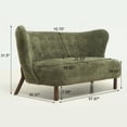 thumbnail image 2 of Aukfa 57.87" Armless Chenille Loveseat Chair, Upholstered Settee Bench with Backrest for Dining Room, Living Room & Bedroom,Sage Green, 2 of 9