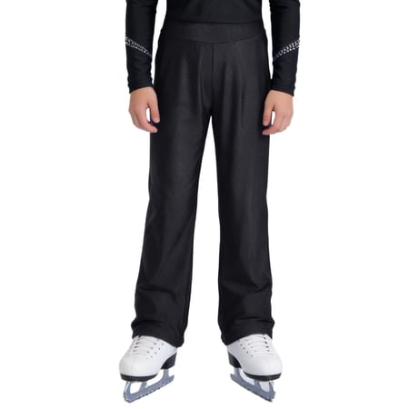 vastwit Kids Boys Figure Skating Pants Sports Dance Trousers Athletic Sweatpants for Training & Practice Black 12