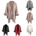 thumbnail image 3 of Womens Shawl Wrap Poncho Tassel Cape Cardigan Sweater Open Front For Fall Winter, 3 of 8