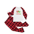 thumbnail image 4 of REORIAFEE Christmas Pajamas for Family 2 Piece Kids Boys Girls Loungewear Long Sleeve Top and Pant Plaid Soft Lightweight Sleepwear Multicolor 0-15T, 4 of 5