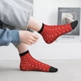 thumbnail image 2 of Fuzoiu Red White Snowflakes Print Adult Socks, Crew Moisture-wicking Socks, Unisex Cushion Crew Socks,Casual Sports Ankle Socks, 2 of 7