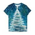 thumbnail image 5 of REORIAFEE Christmas Shirts for Women Plus Size Sparkle Xmas Tree Prints Short Sleeve T Shirt Round Neck Holiday Tees Casual Soft Tops Multicolor XXXXL, 5 of 5