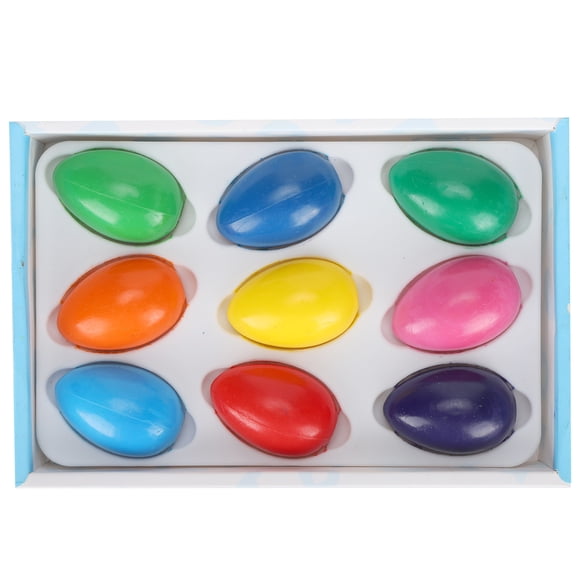 Washable Crayons, Washable 9Pcs Egg Crayons Paint Egg Crayons 9 Colors  For Painting For Graffiti For Drawing