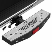 POFENZE Universal Hitch Step for 2" Receiver Steel Bumper Guard with Anti-Theft Lock Trailer Truck Towing Hitch Step Bar