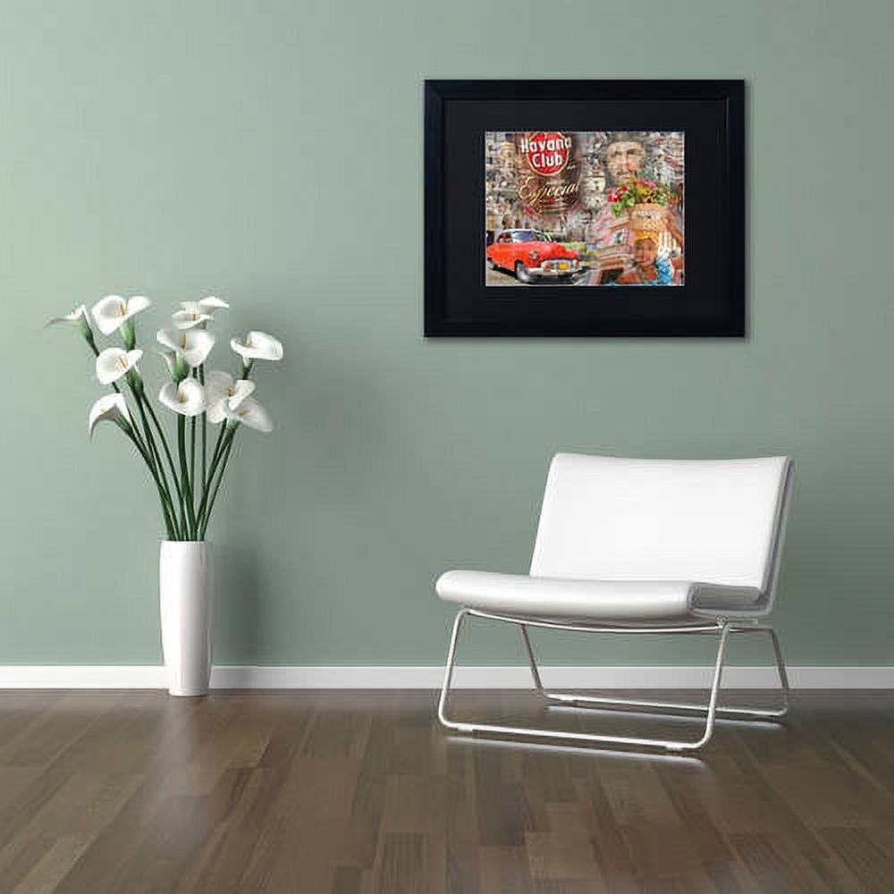 Trademark Fine Art "Havana Club I" Canvas Art by Alberto Lopez, Black Matte, Black Frame