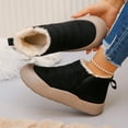 thumbnail image 4 of Womens Winter Snow Boots with Protective Toe Fleece Lined Warm Non Skid Slip on Walking Flats Work Ankle Booties Black Size 6, 4 of 7