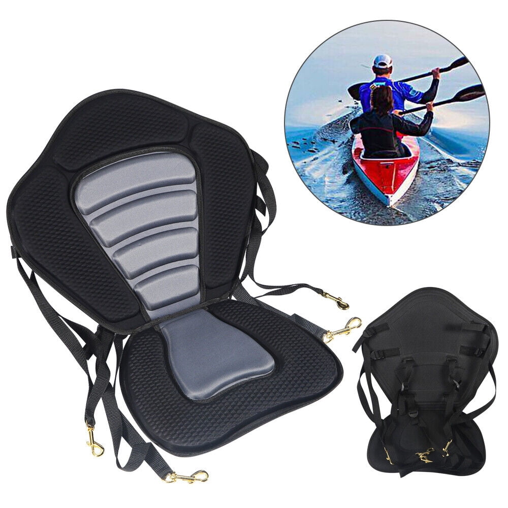 Pactrade Marine Adjustable Padded Kayak Seat With Storage Backpack - Deluxe Backrest Cushion, Brass Clips For Canoe, SUP, Sit-On-Top Kayaks (2 Pack)
