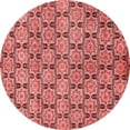 thumbnail image 1 of Ahgly Company Indoor Round Abstract Red Modern Area Rugs, 3' Round, 1 of 4