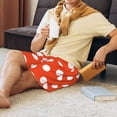 thumbnail image 5 of Naloa Orange And White Polka Dot1 Men's Short Pajama Pants, Pj Shorts, Lounge Comfort Shorts-4X-Large, 5 of 6