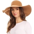 thumbnail image 3 of Sakkas Womens 100% Wool Wide Brim Foldable Floppy Hat - Beige - One Size, 3 of 5