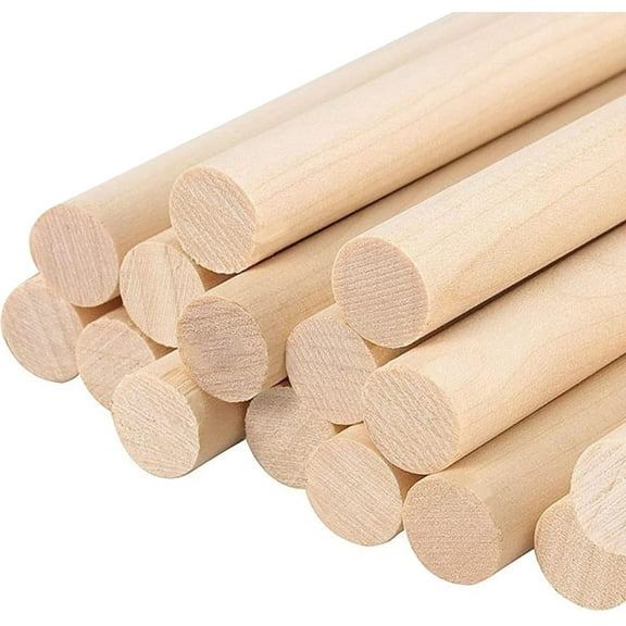 ALBO 1/2" x 12" Wooden Dowel Rods, 25 Piece 25 Pack