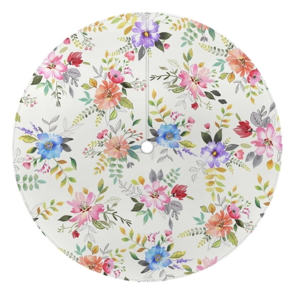 Outdoor Waterproof Tablecloth with Umbrella Hole and Zipper,Pioneer Colorful Floral Round Reusable Durable Decor Table Cover for Party Picnic Patio 60×60 Inch