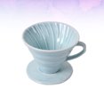 thumbnail image 4 of 1pc Ceramic Cone Shape Design Coffee Filter Cup Coffeepot Handmade Coffee Maker for Home Office (Sky-blue for 1-4 People Use), 4 of 9