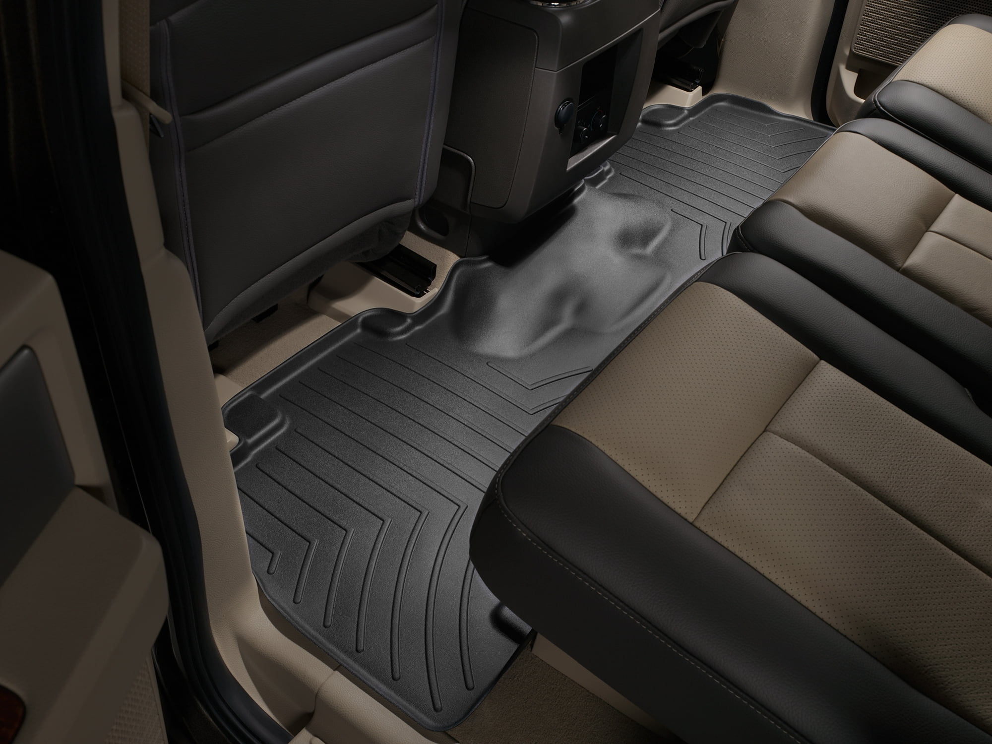 WeatherTech Custom Fit FloorLiners compatible with 2007-2010 Lincoln Navigator - 2nd Row, Black