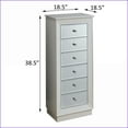 thumbnail image 3 of Jewelry Armoire, Modern 6-Drawer with Mirror & Hooks | White | Wood, 3 of 5
