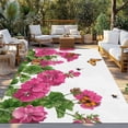 thumbnail image 2 of Pink Spring Floral Outdoor Rug for Patio/Deck/Porch, Non-Slip Large Area Rug 4 x 6 Ft, Butterfly Farmhouse Indoor Outdoor Rugs Washable Area Rugs, Reversible Camping Rug Carpet Runner, 2 of 8